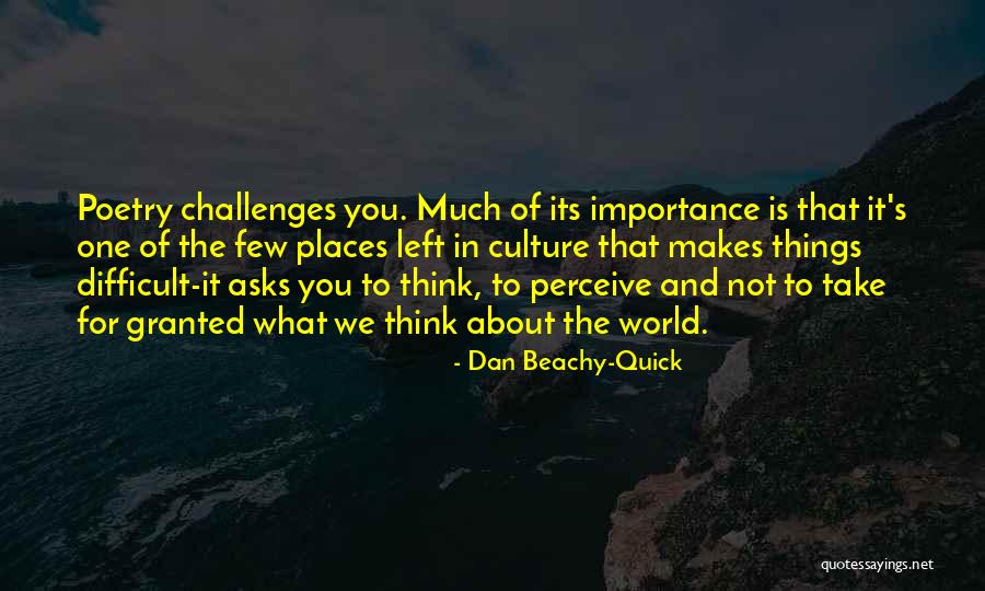 The Importance Of Poetry Quotes By Dan Beachy-Quick