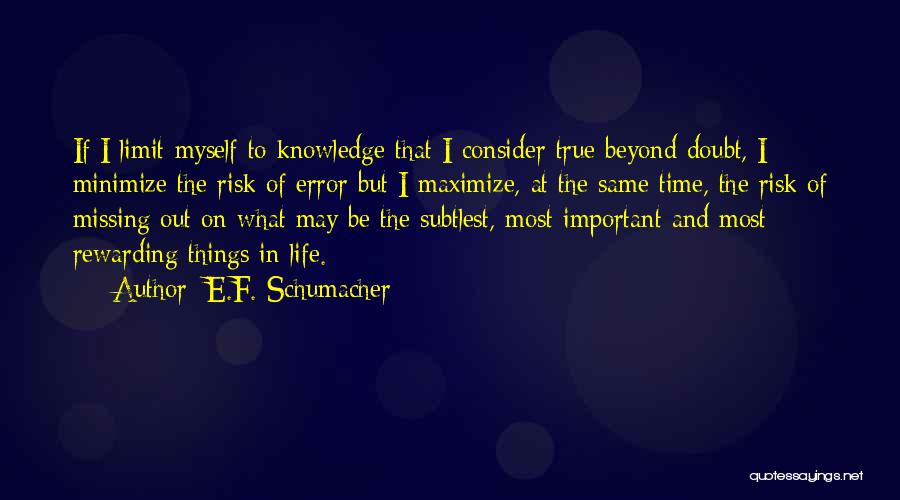 The Important Things In Life Quotes By E.F. Schumacher