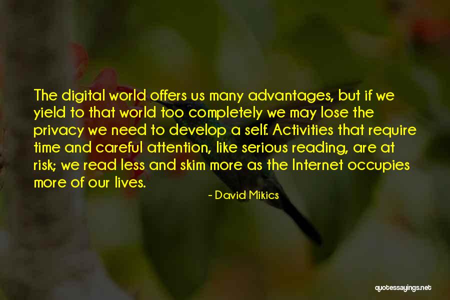 The Internet And Privacy Quotes By David Mikics