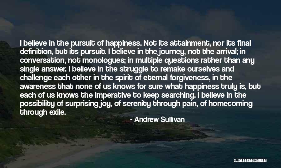 The Journey To Happiness Quotes By Andrew Sullivan