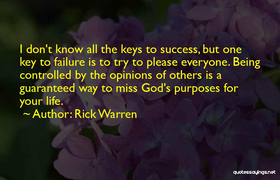 The Key To Success Quotes By Rick Warren