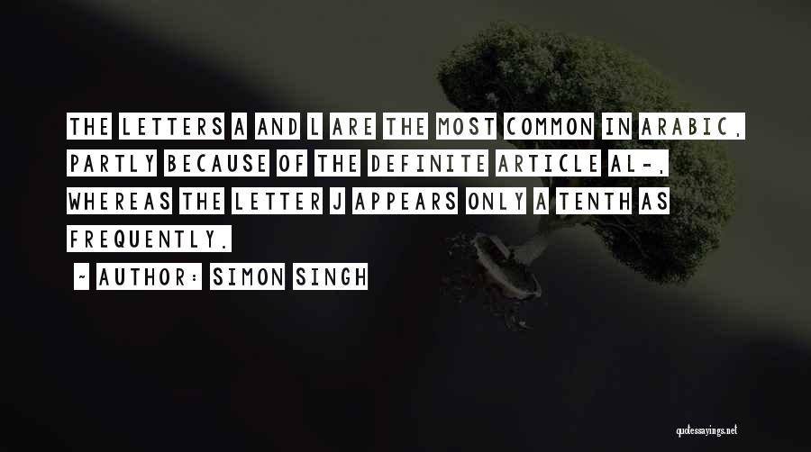 The Letter J Quotes By Simon Singh