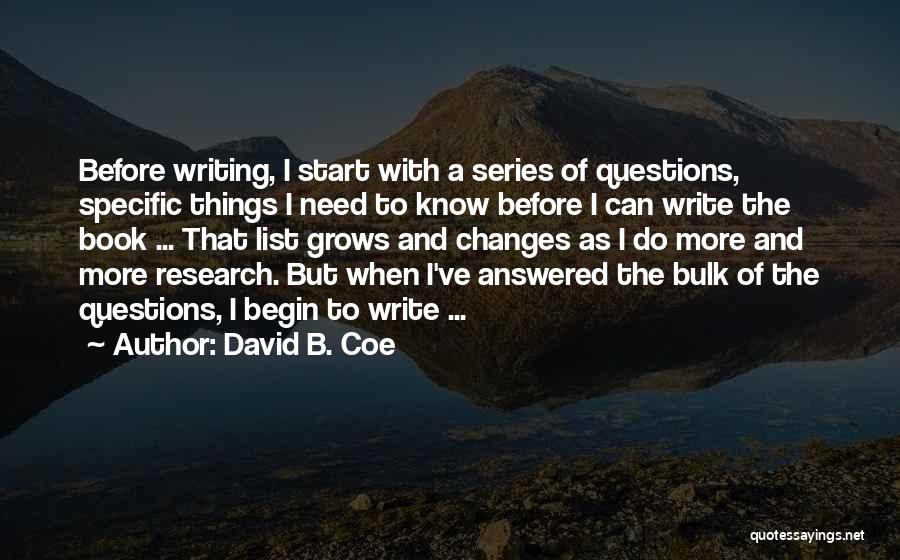 The List Book Quotes By David B. Coe