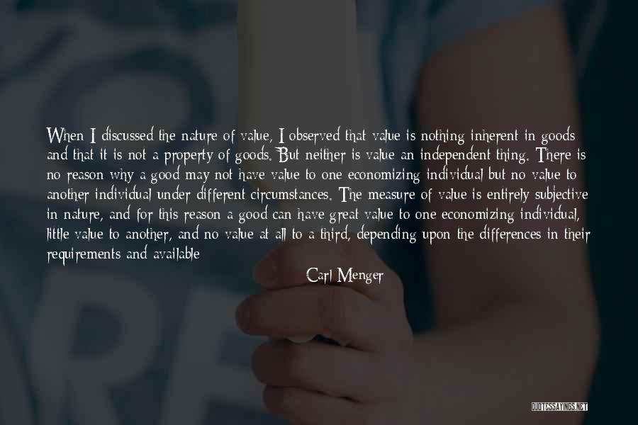 The Little Thing Quotes By Carl Menger