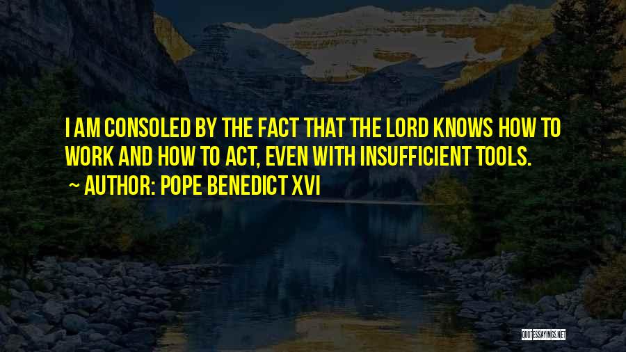 The Lord Knows Quotes By Pope Benedict XVI