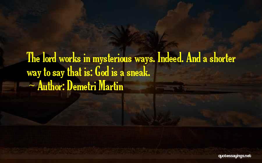 The Lord Works In Mysterious Ways Quotes By Demetri Martin