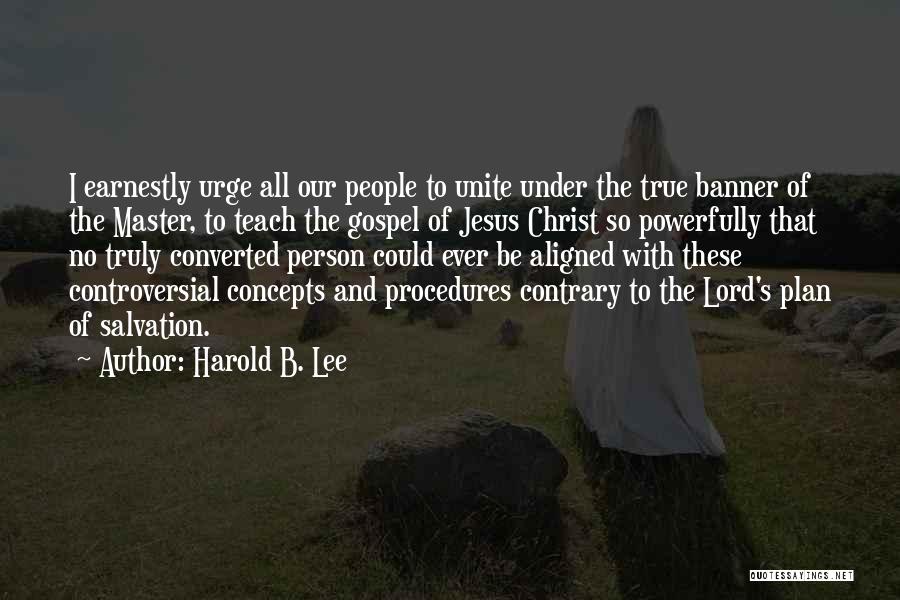 The Lord's Plan Quotes By Harold B. Lee