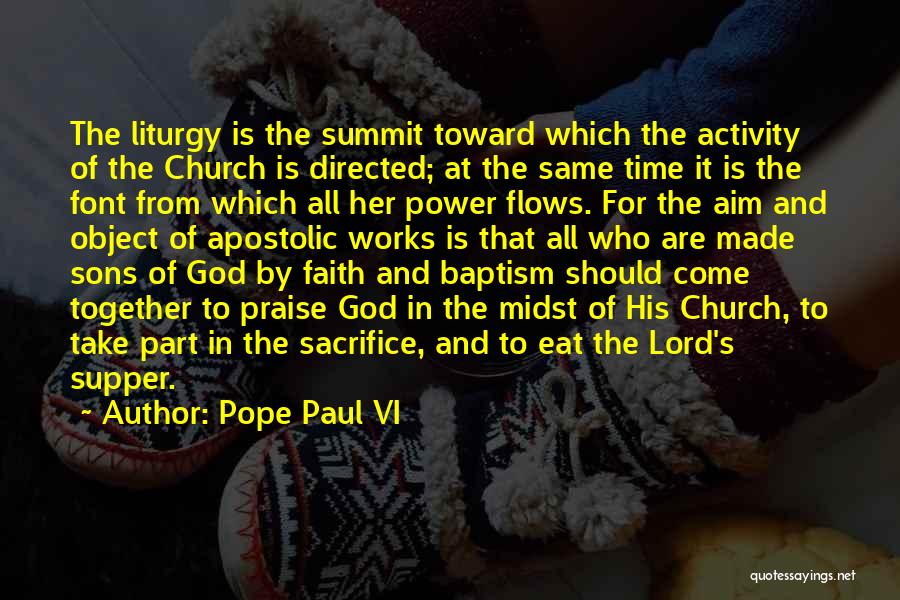 The Lord's Supper Quotes By Pope Paul VI