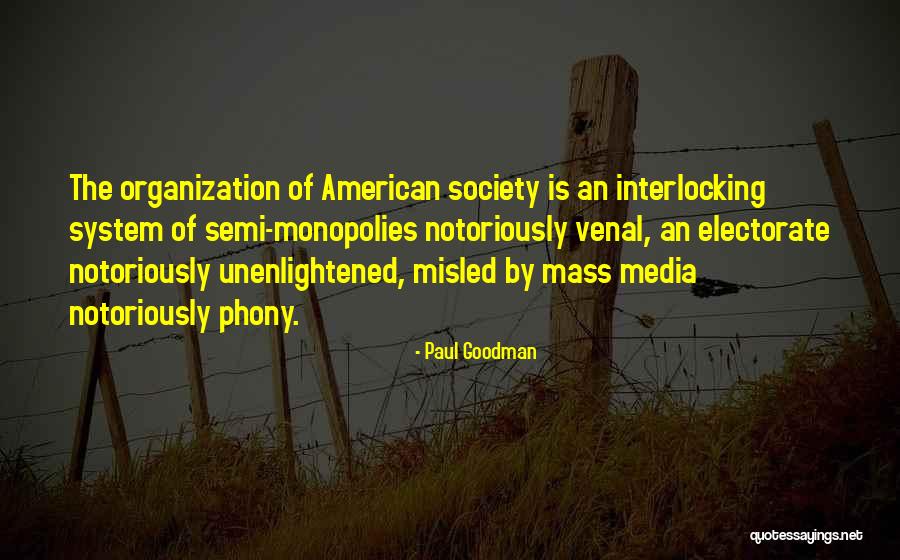 The Mass Media Quotes By Paul Goodman