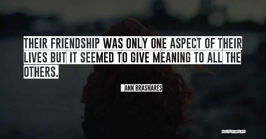 The Meaning Of Friendship Quotes By Ann Brashares