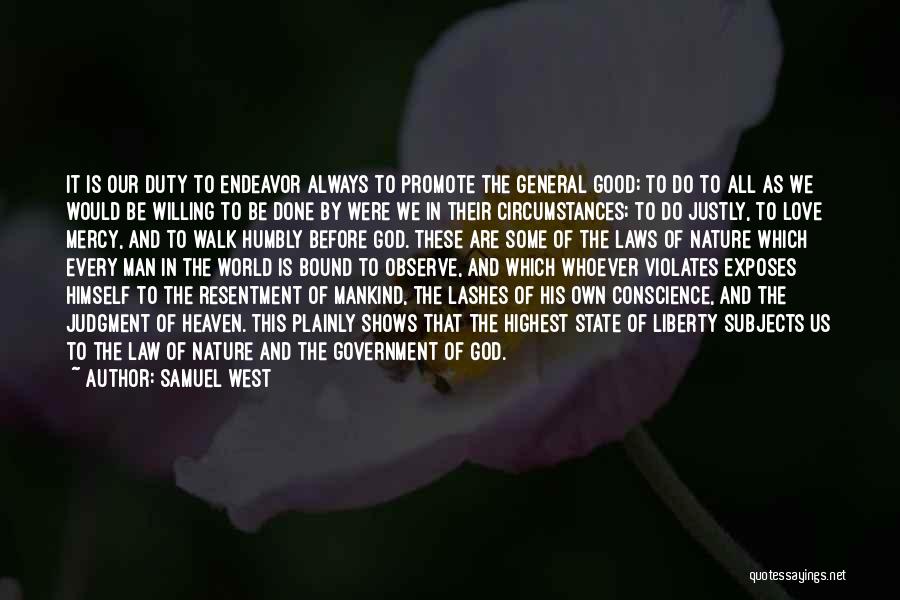 The Mercy Of God Quotes By Samuel West