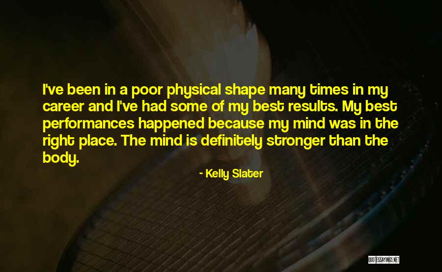 The Mind Is Stronger Than The Body Quotes By Kelly Slater The Mind Is Stronger Than The Body Quotes By Kelly Slater