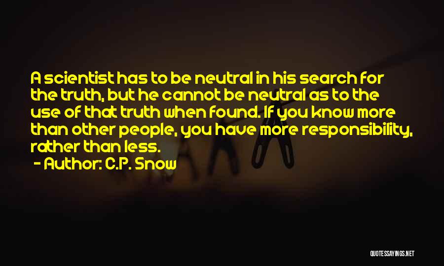 The More You Know The Less You Know Quotes By C.P. Snow