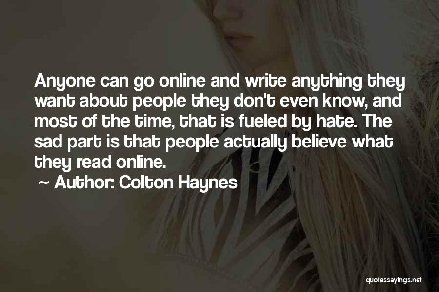 The Most Sad Quotes By Colton Haynes