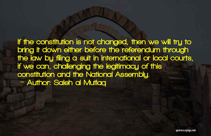 The National Assembly Quotes By Saleh Al-Mutlaq