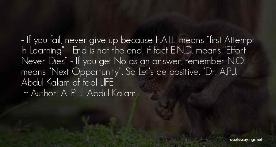 The Never Fail Quotes By A. P. J. Abdul Kalam