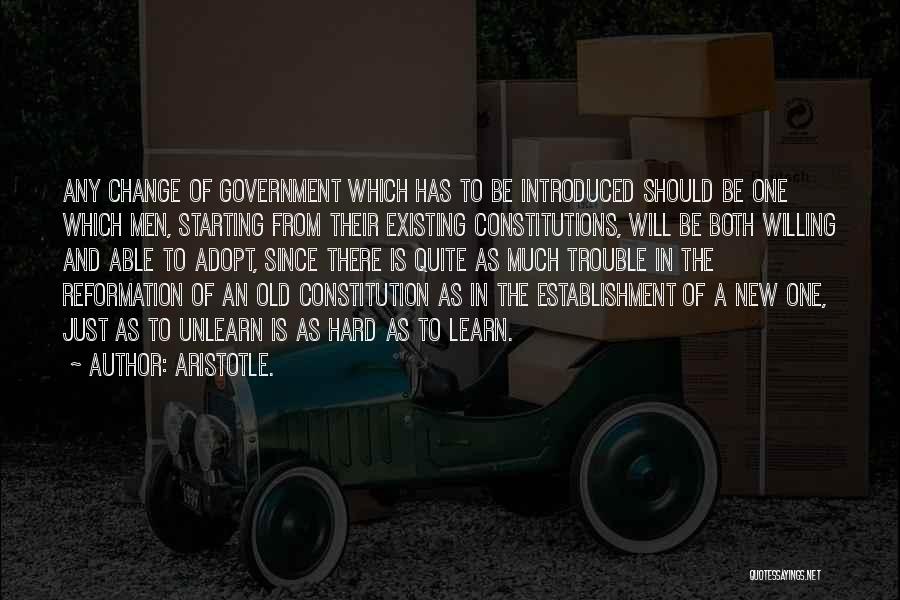 The New Constitution Quotes By Aristotle.