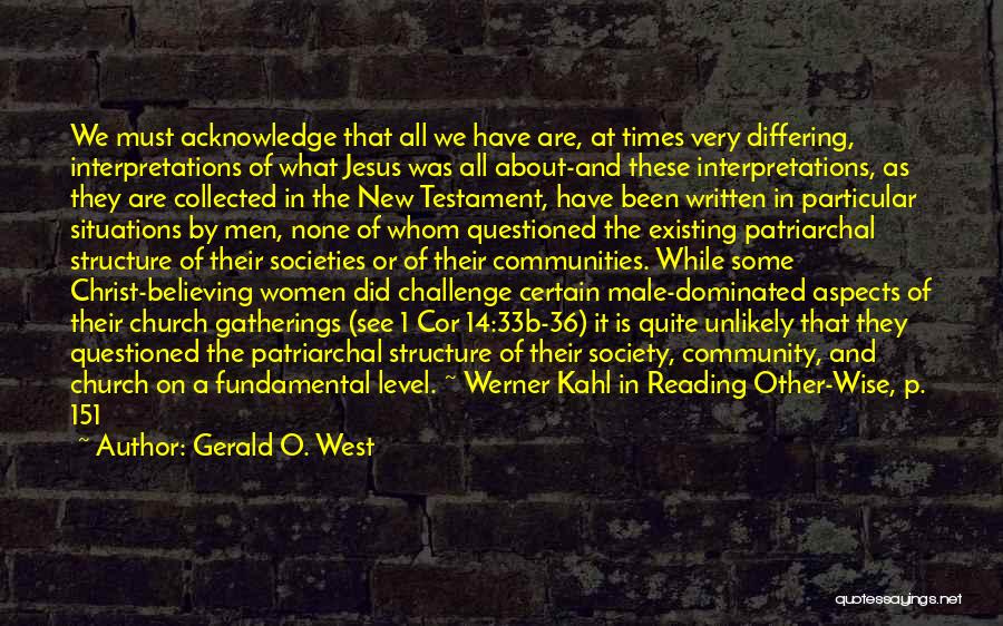 The New Testament Quotes By Gerald O. West