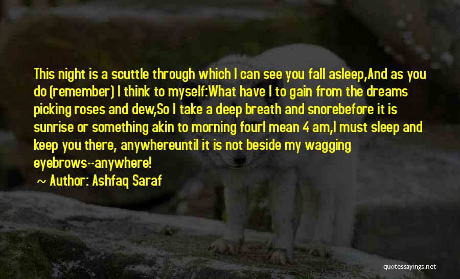The Night And Dreams Quotes By Ashfaq Saraf