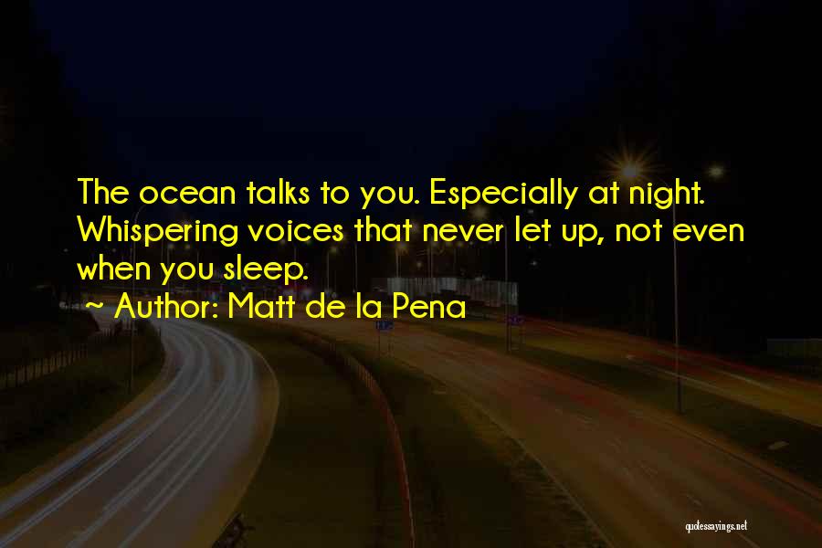 The Ocean At Night Quotes By Matt De La Pena