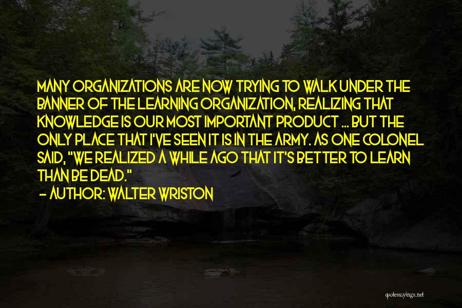 The Only One Trying Quotes By Walter Wriston