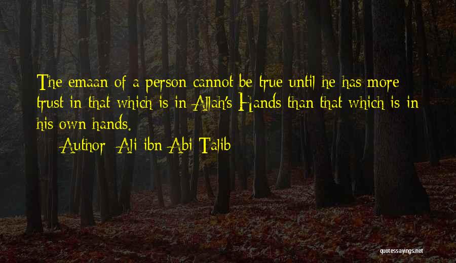 The Only Person You Can Trust Quotes By Ali Ibn Abi Talib