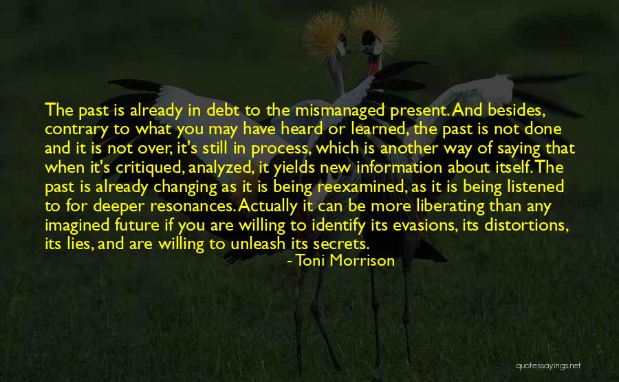 The Past And Changing The Future Quotes By Toni Morrison The Past And Changing The Future Quotes By Toni Morrison
