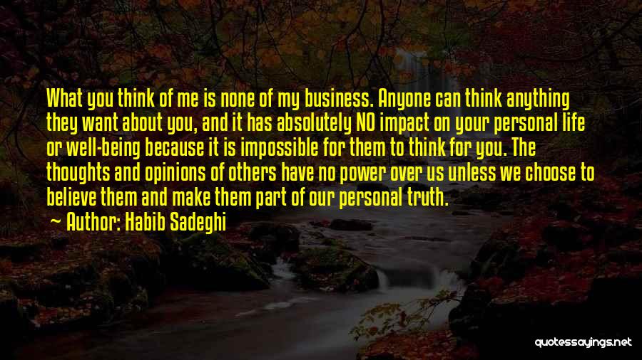 The Power Of Our Thoughts Quotes By Habib Sadeghi