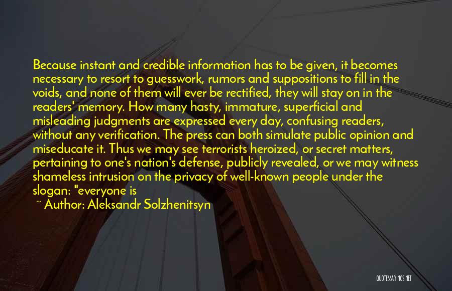 The Press And Media Quotes By Aleksandr Solzhenitsyn