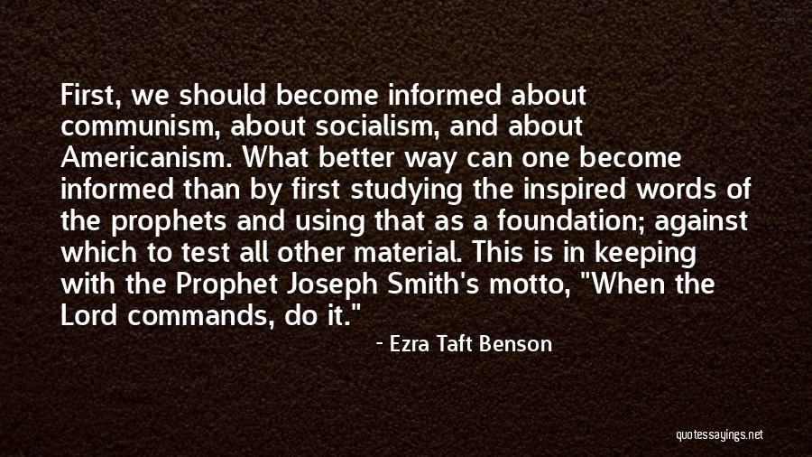 The Prophet Joseph Smith Quotes By Ezra Taft Benson