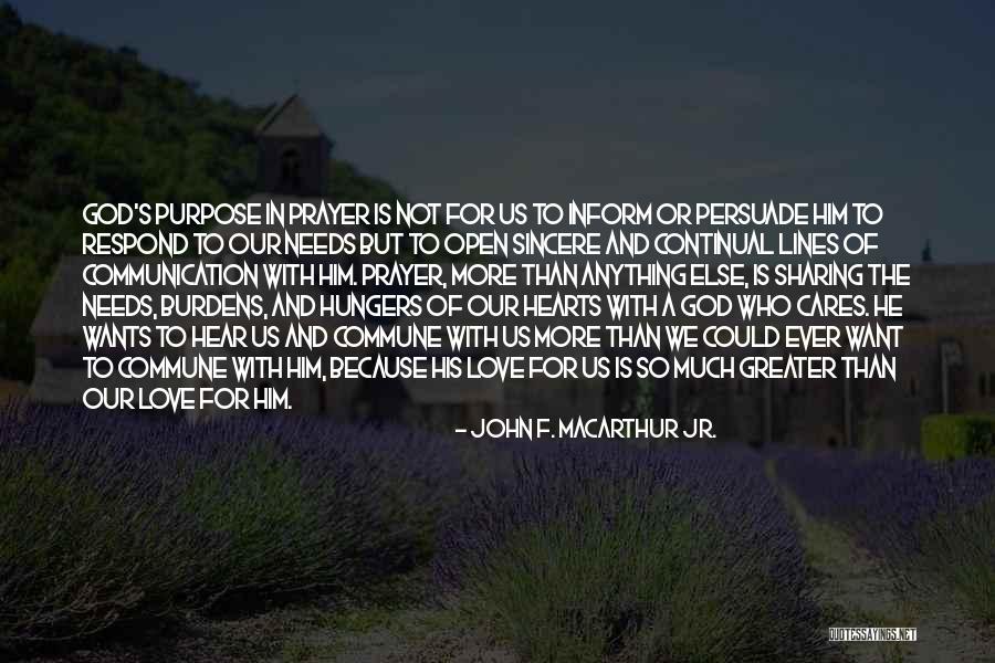 The Purpose Of Prayer Quotes By John F. MacArthur Jr.