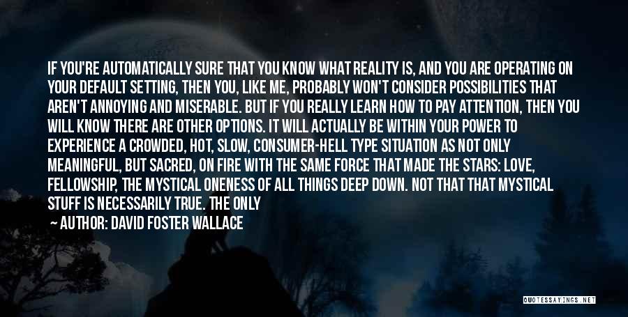 The Reality Of It All Quotes By David Foster Wallace