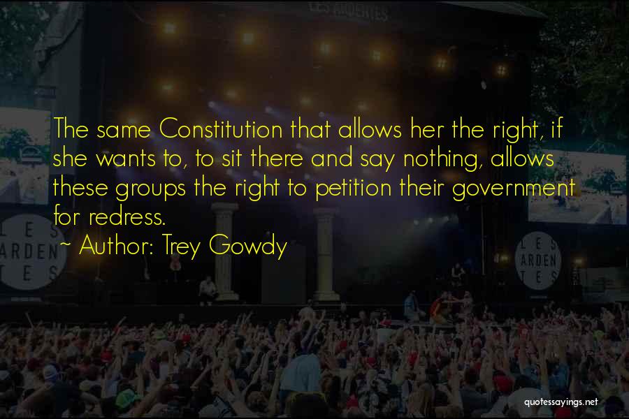 The Right To Petition Quotes By Trey Gowdy