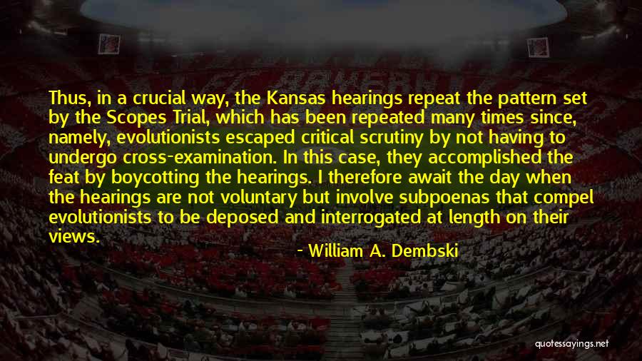The Scopes Trial Quotes By William A. Dembski The Scopes Trial Quotes By William A. Dembski
