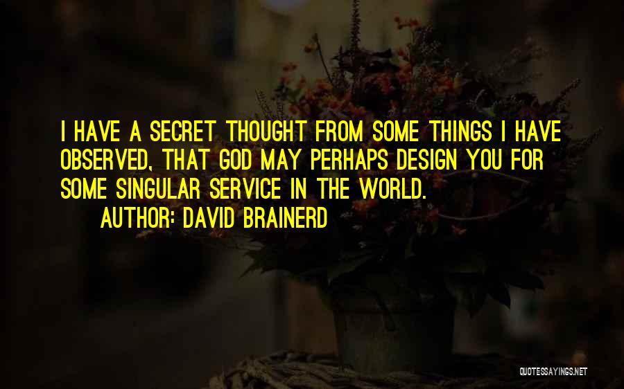 The Secret Service Quotes By David Brainerd