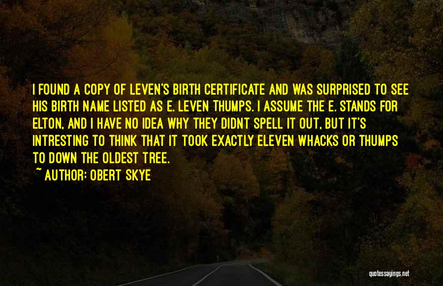 The Skye Quotes By Obert Skye