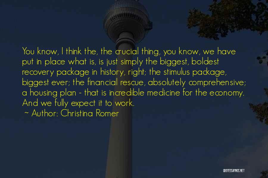 The Stimulus Package Quotes By Christina Romer