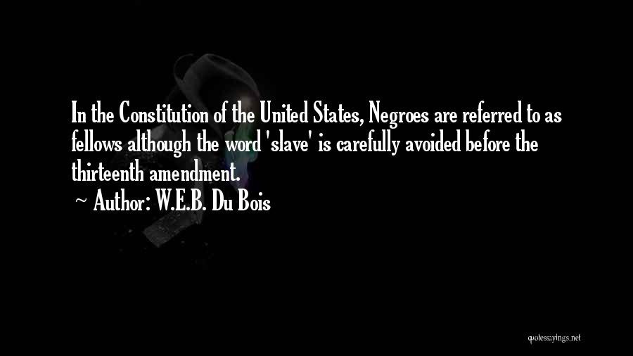 The Thirteenth Amendment Quotes By W.E.B. Du Bois