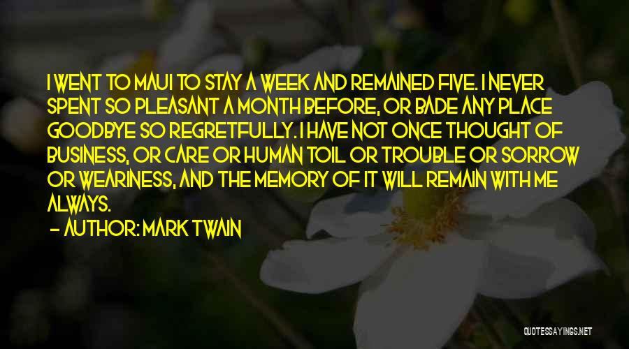 The Trouble With Goodbye Quotes By Mark Twain