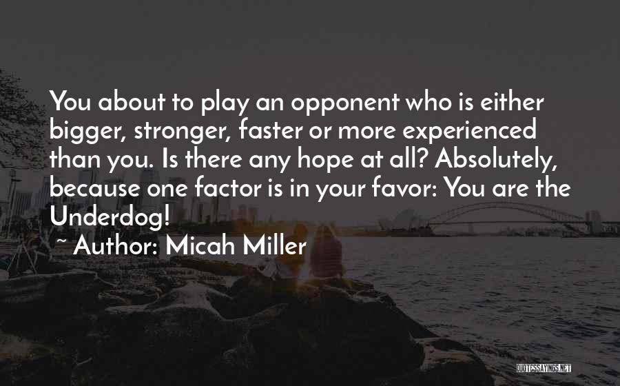 The Underdog Quotes By Micah Miller