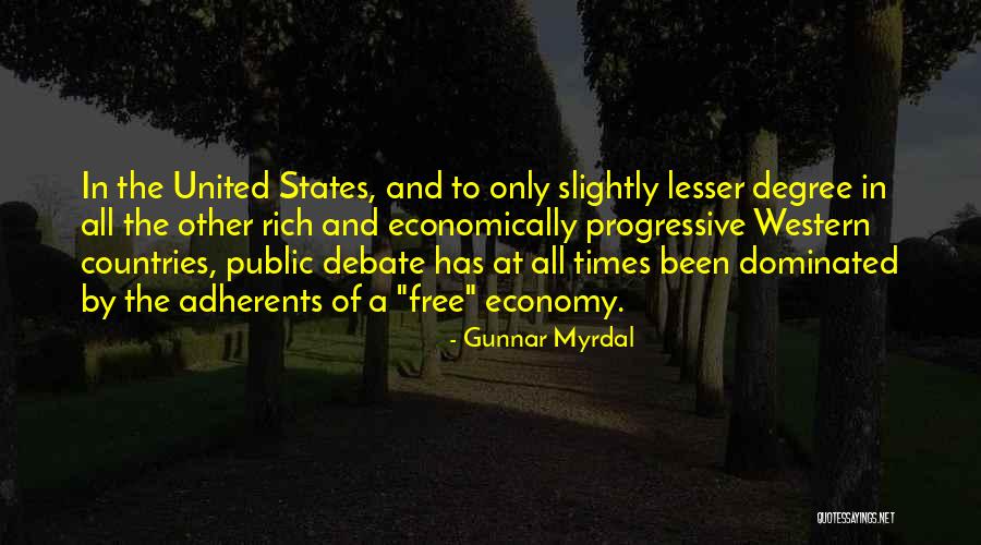 The United States Economy Quotes By Gunnar Myrdal