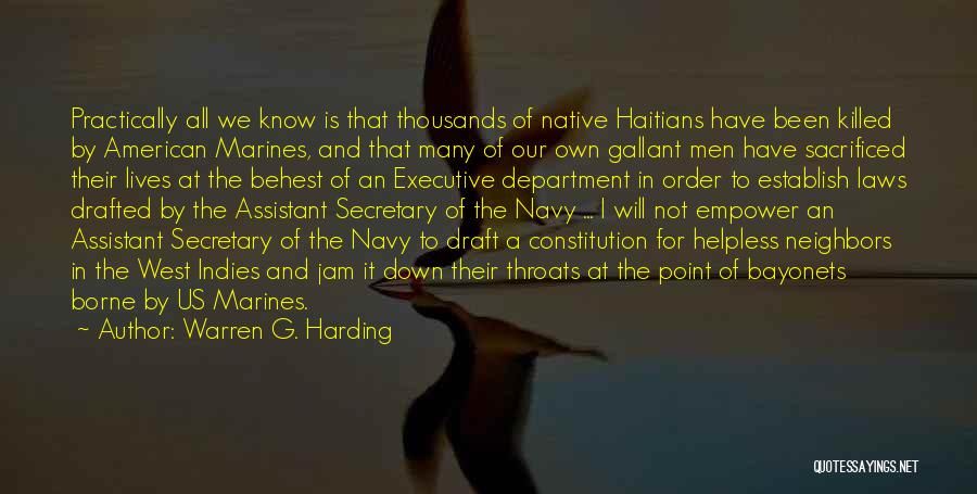 The Us Navy Quotes By Warren G. Harding