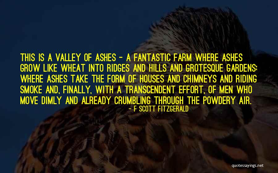 The Valley Of Ashes In The Great Gatsby Quotes By F Scott Fitzgerald