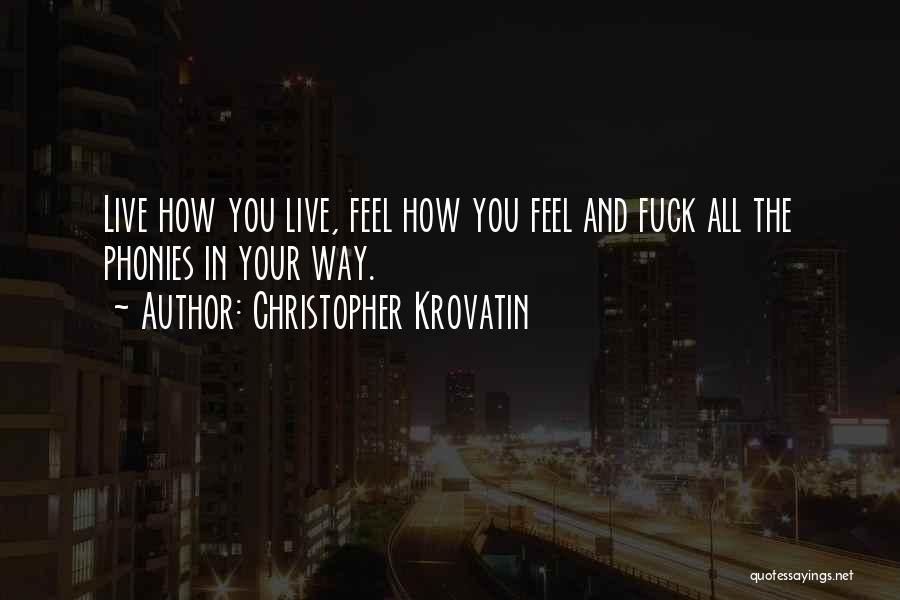 The Way You Feel Quotes By Christopher Krovatin
