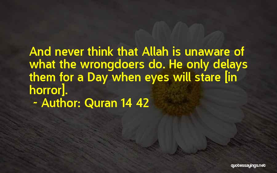 The Will Of Allah Quotes By Quran 14 42