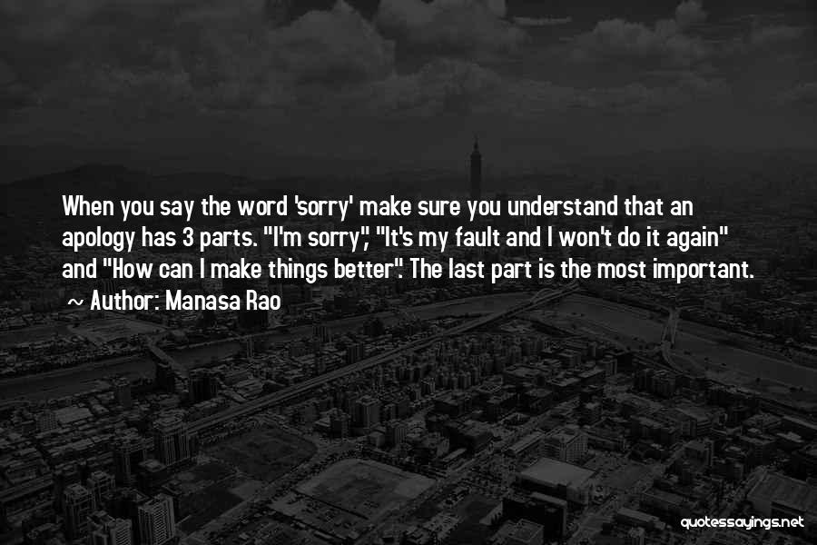 The Word Sorry Quotes By Manasa Rao