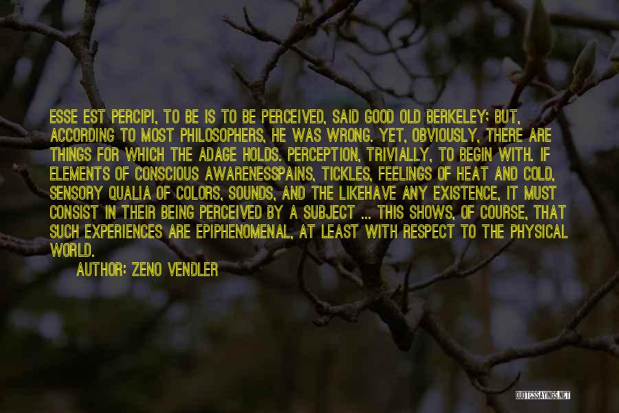 The World Being Cold Quotes By Zeno Vendler