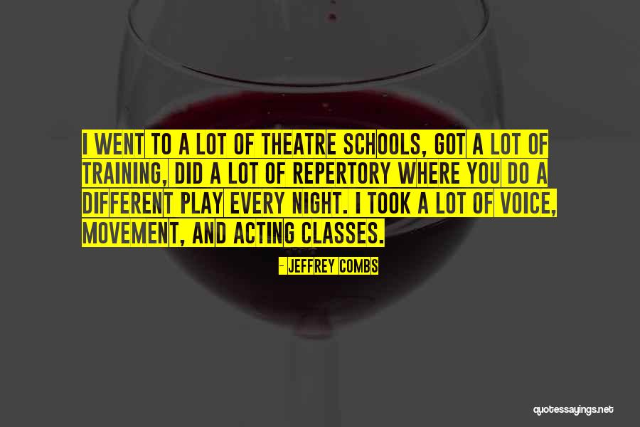 Theatre And Acting Quotes By Jeffrey Combs