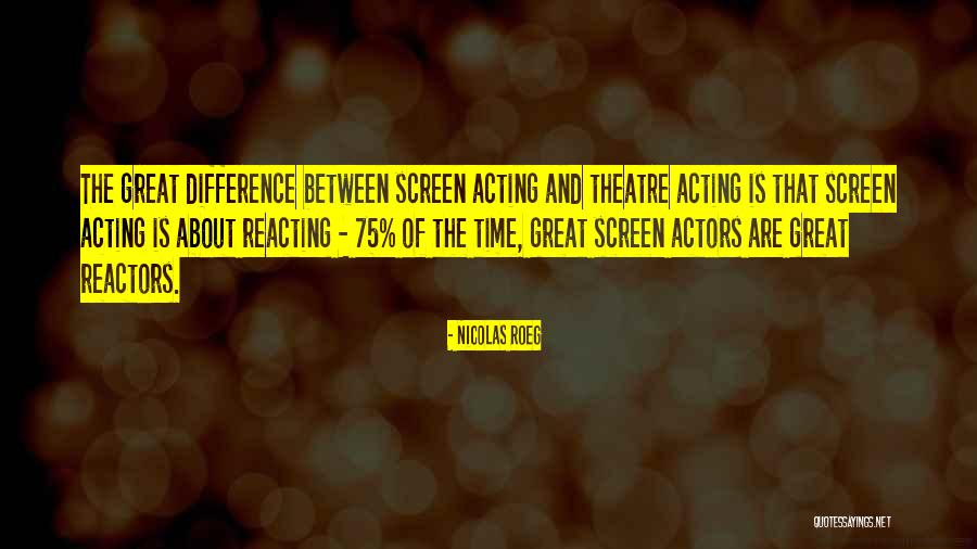 Theatre And Acting Quotes By Nicolas Roeg Theatre And Acting Quotes By Nicolas Roeg