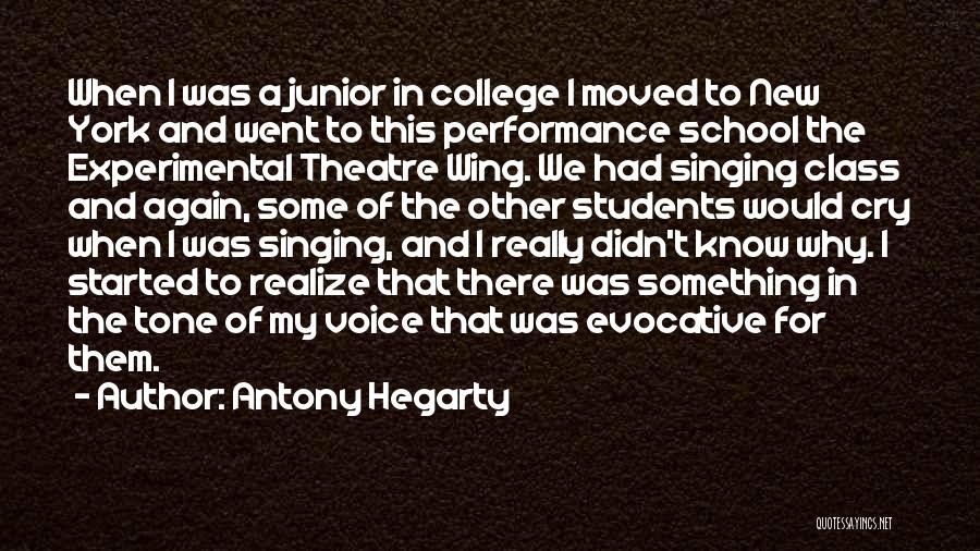 Theatre Performance Quotes By Antony Hegarty